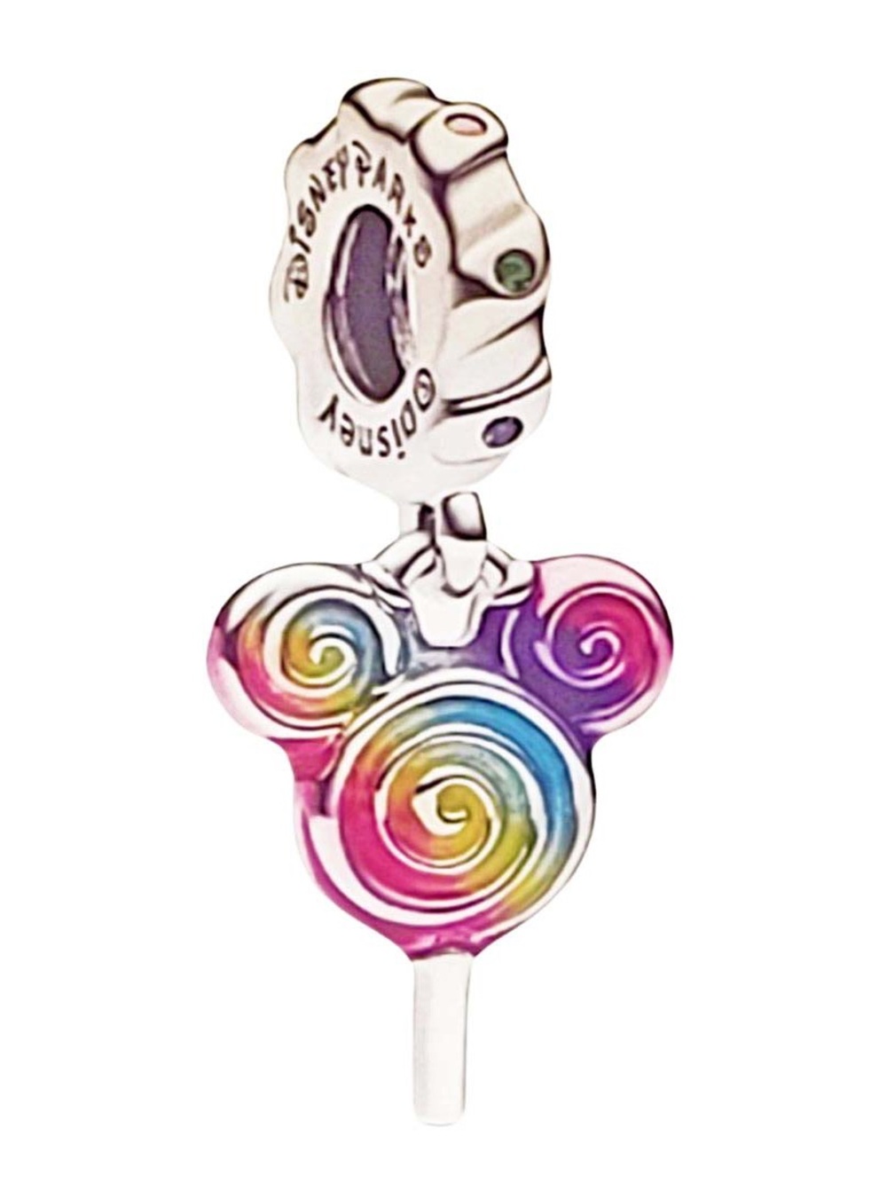 Disney Parks Pandora Exclusive  Mickey Mouse Rainbow swirl Lollipop Dangle Charm